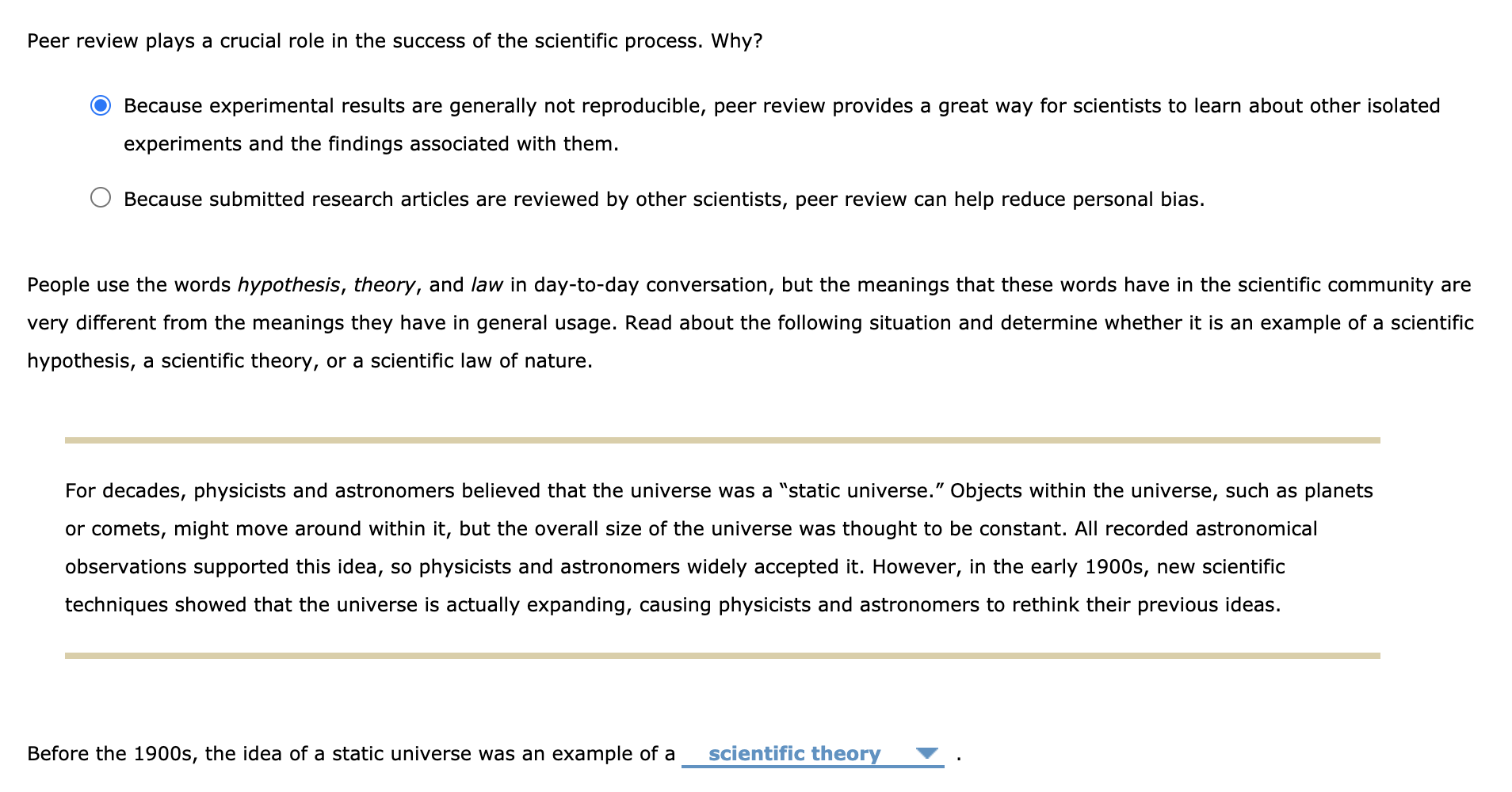 Select The Correct Answer Why Is Peer Review An Important Part Of The Scientific Process