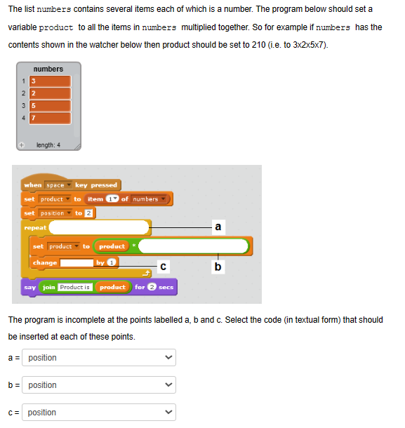 the-list-numbers-contains-several-items-each-of-which-chegg