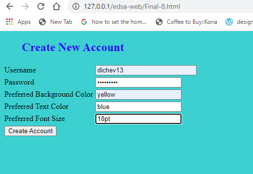 Solved write a PHP script for creating new account (for some | Chegg.com