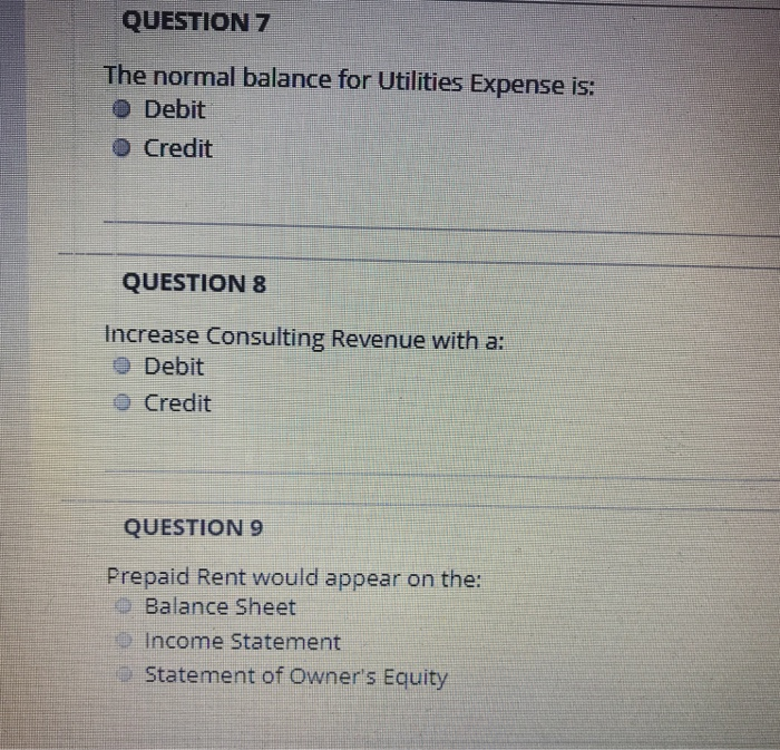 is the normal balance of utilities expense debit or credit