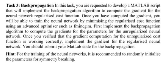 Solved Task 3: Backpropagation In this task, you are | Chegg.com