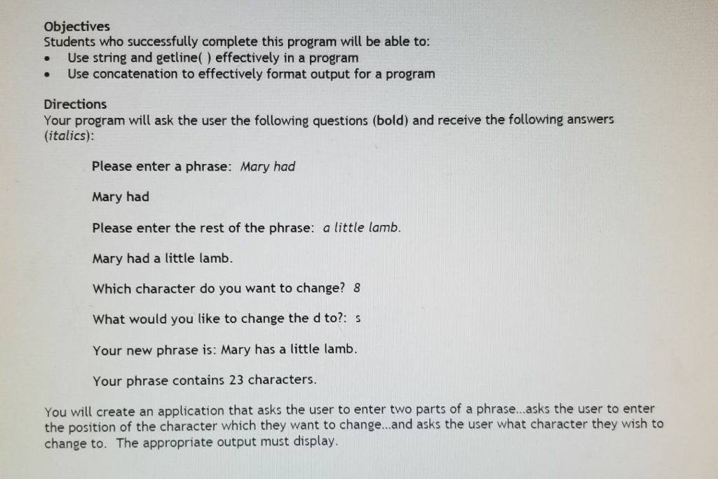 Solved Objectives Students who successfully complete this | Chegg.com