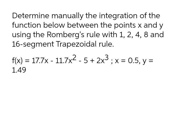 Solved Determine manually the integration of the function | Chegg.com