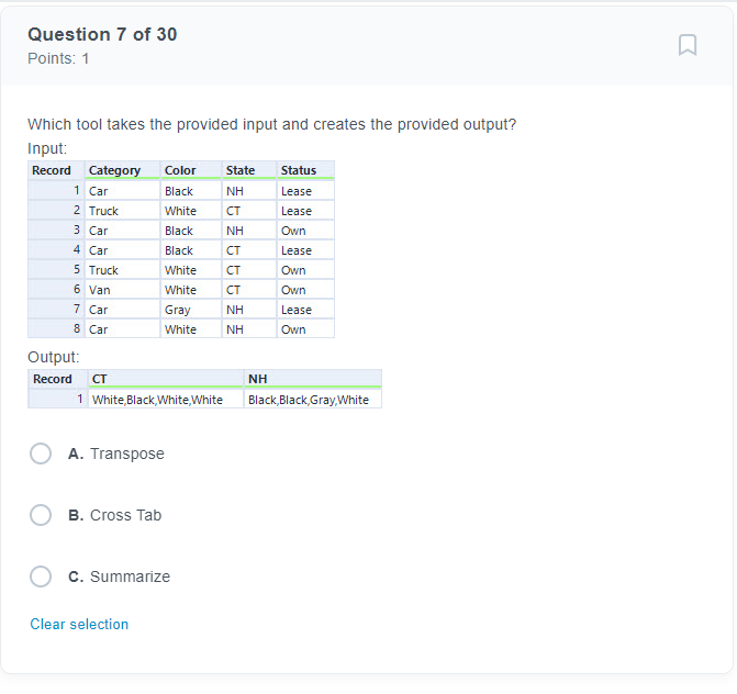 Solved Having Applied A Cross Tab Tool Which Tool Will Then Chegg Com