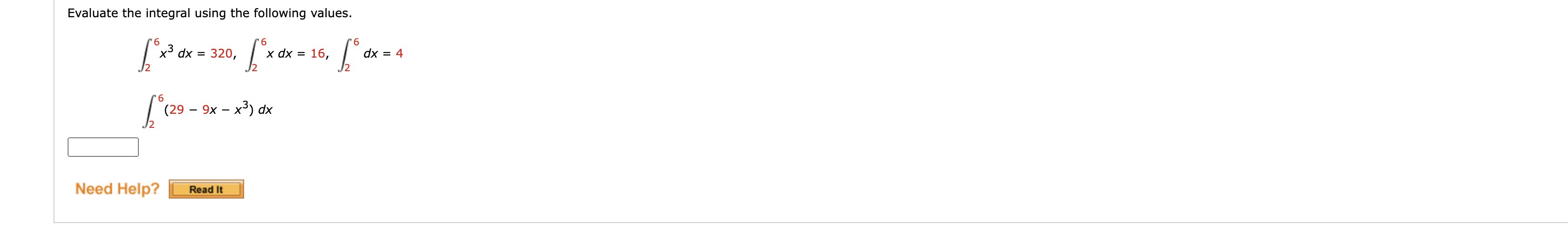 Solved Evaluate the integral using the following values. | Chegg.com
