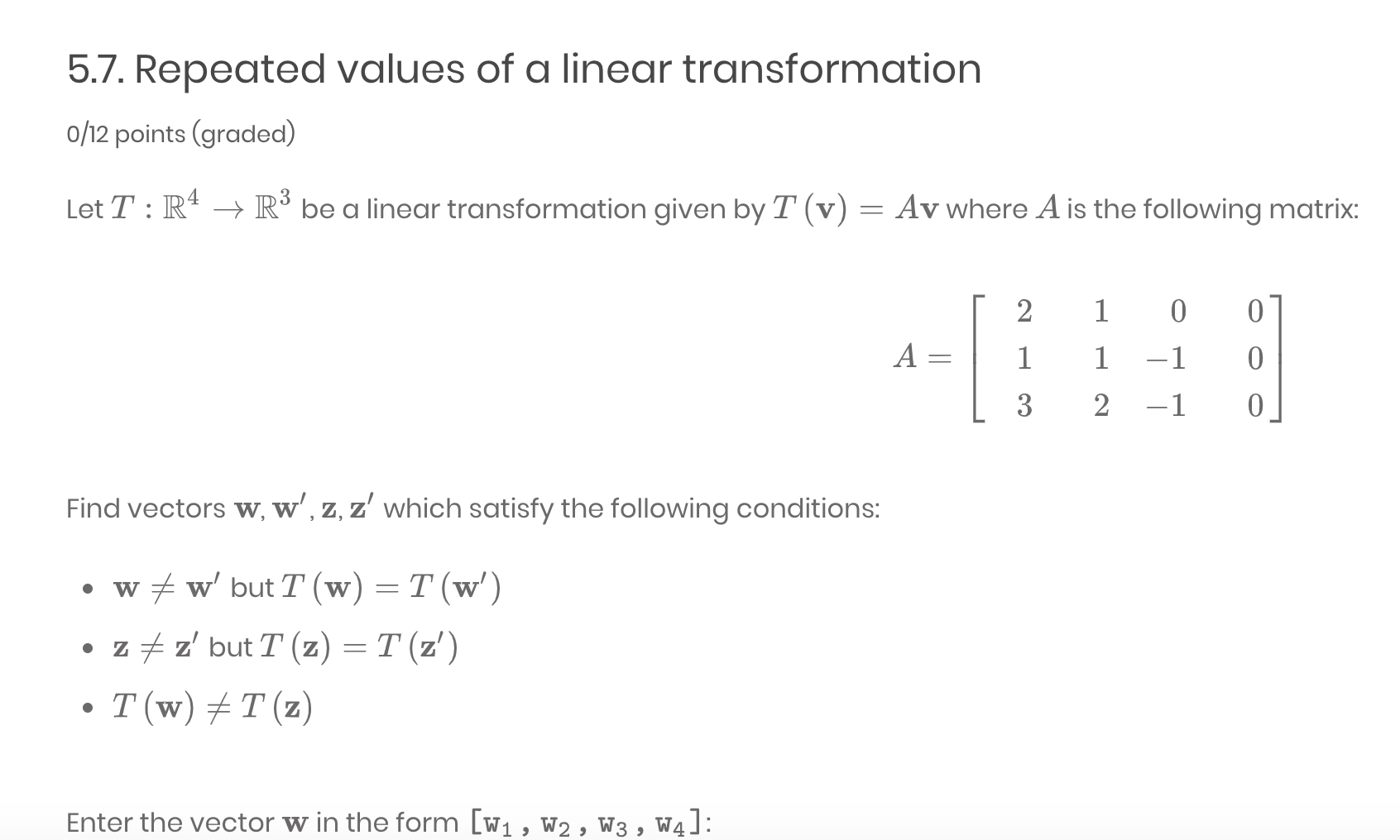 Solved Find The Vector W In Form Of W1 W2 W3 W4 Fin Chegg Com