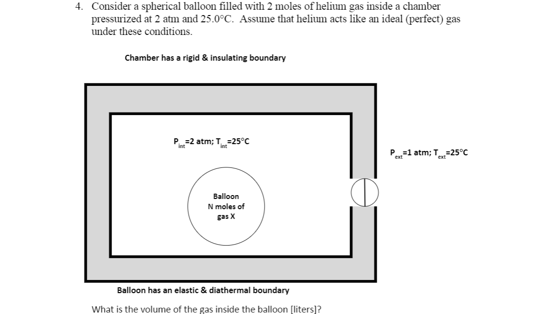 Solved 4. Consider A Spherical Balloon Filled With 2 Moles | Chegg.com