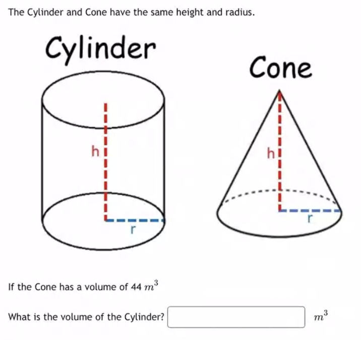 Solved The Cylinder and Cone have the same height and | Chegg.com