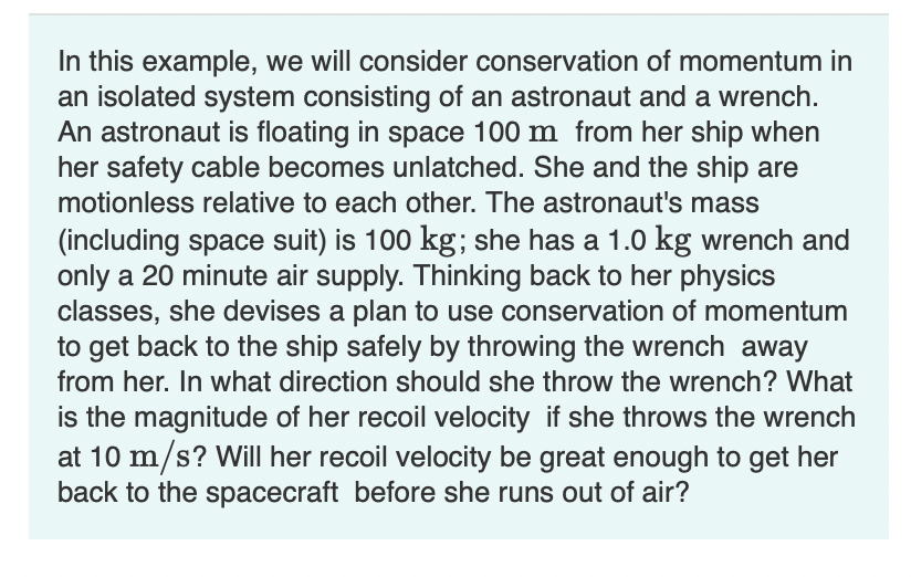 Solved In this example, we will consider conservation of | Chegg.com