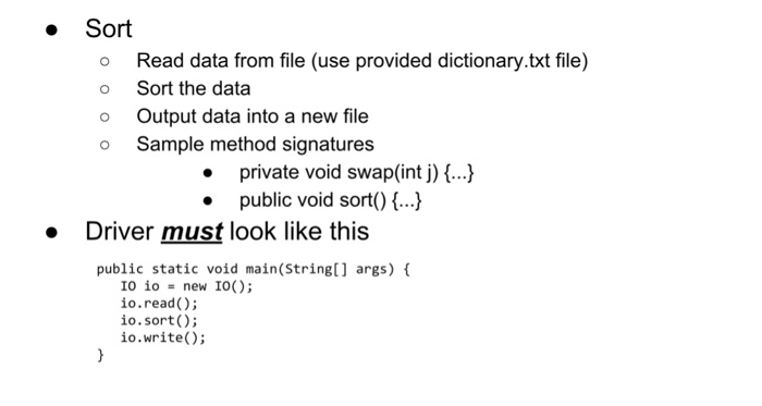 Solved I can't provide the text file but lets just say the | Chegg.com