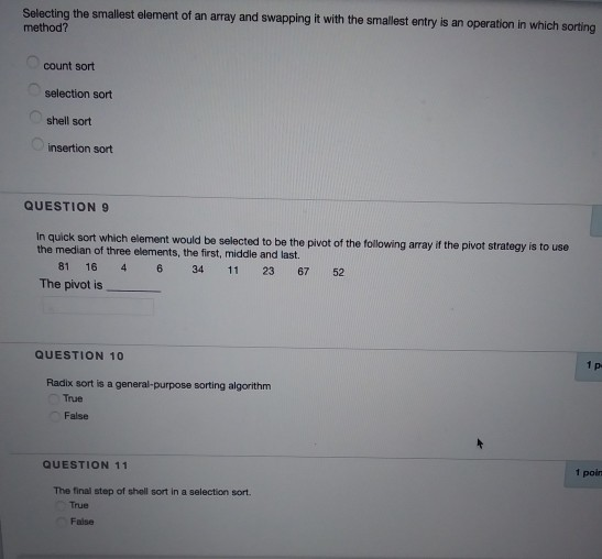 Solved Selecting the smallest element of an array and | Chegg.com