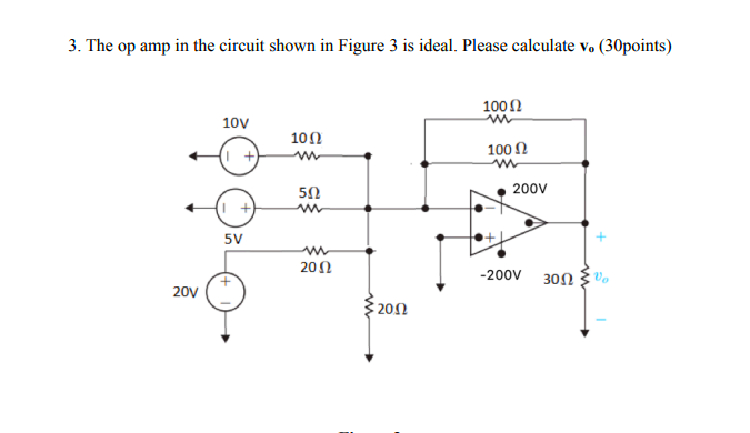Solved 3. The op amp in the circuit shown in Figure 3 is | Chegg.com