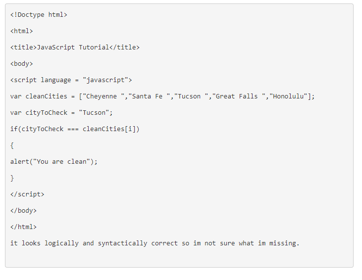 Solved JavaScript Tutorial it looks | Chegg.com