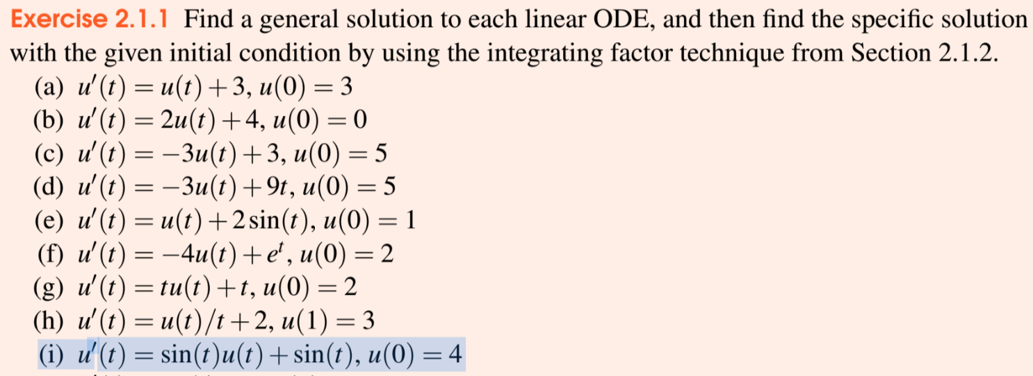Solved Find a general solution to each linear ODE, and then | Chegg.com