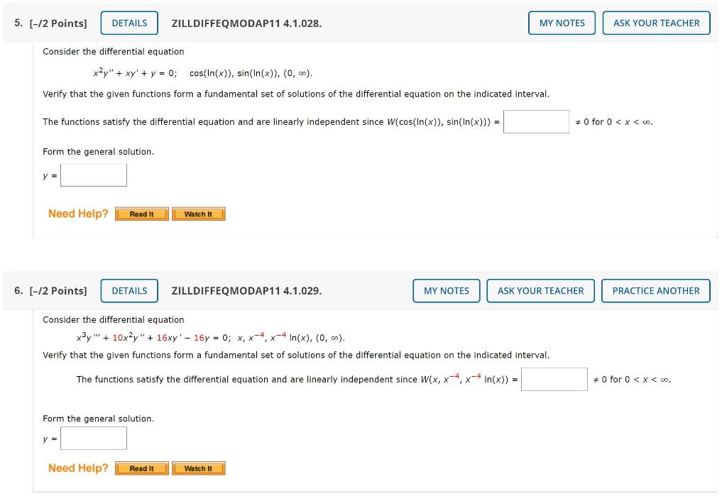 Solved 5. [-12 Points] DETAILS ZILLDIFFEQMODAP11 4.1.028. MY | Chegg.com