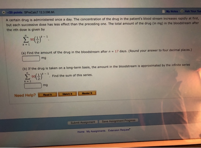 Solved 0 20 Points SPreCalc7 12 3096 Ml My Notes Ask Your Chegg