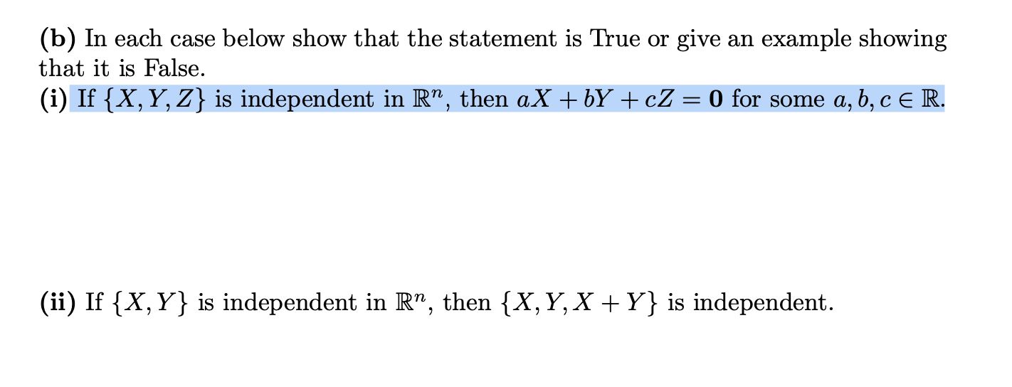 Solved (b) In Each Case Below Show That The Statement Is | Chegg.com