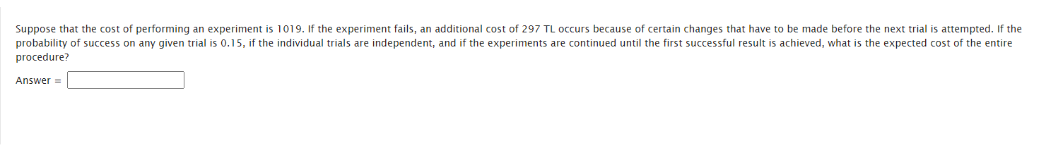 experiment cost meaning