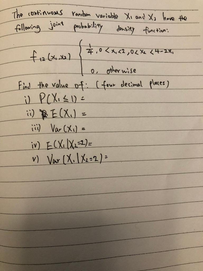 Solved The continuous random variable Xi and Xo have the | Chegg.com