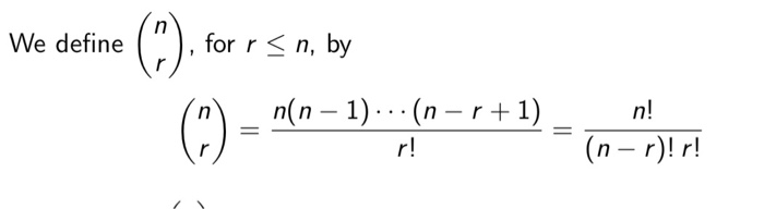 Solved Note that: n... . (n -r+1) n(n-)(n-r)21 n-r 2.1 n! | Chegg.com
