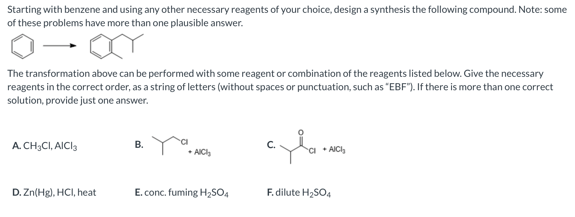 Solved Starting With Benzene And Using Any Other Necessary | Chegg.com