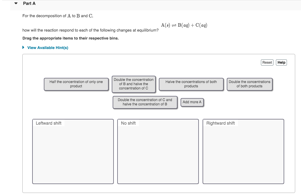 Solved Part A For the decomposition of A to B and C, A(8) = | Chegg.com