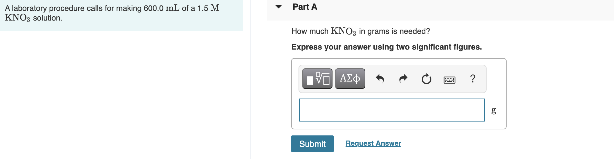 Solved Part A A laboratory procedure calls for making 600.0