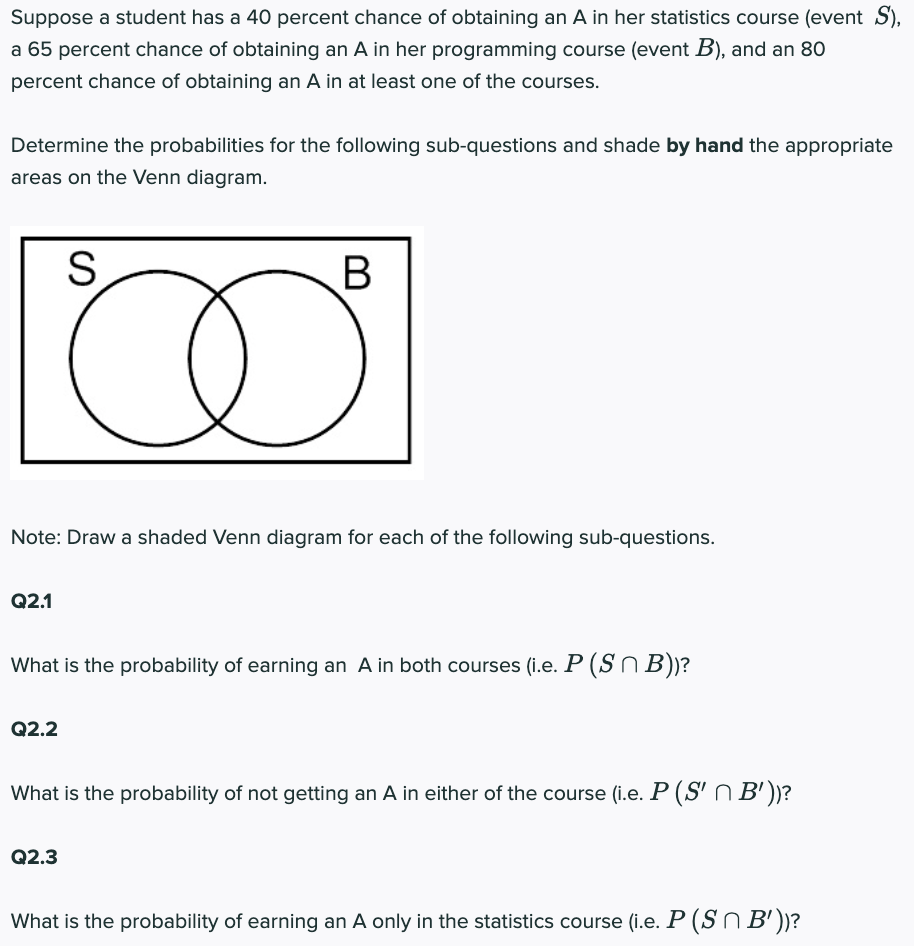 Solved Suppose a student has a 40 percent chance of | Chegg.com