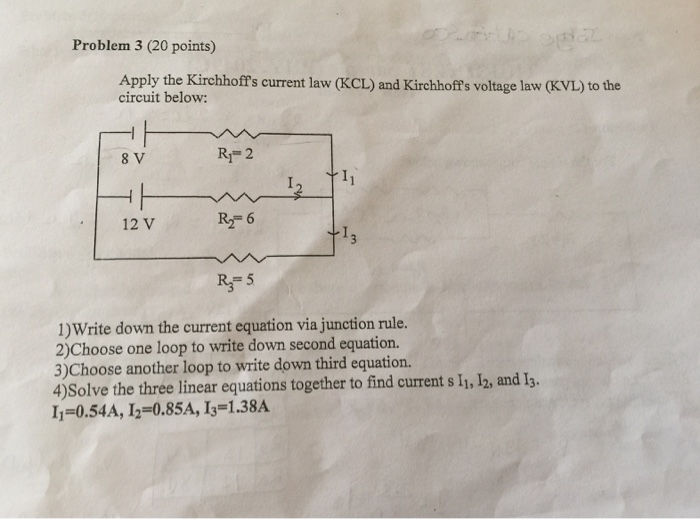 Solved Apply The Kirchhoff's Current Law (KCL) And | Chegg.com