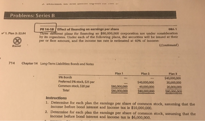 Solved Problems: Series B Effect Of Financing On Earnings | Chegg.com