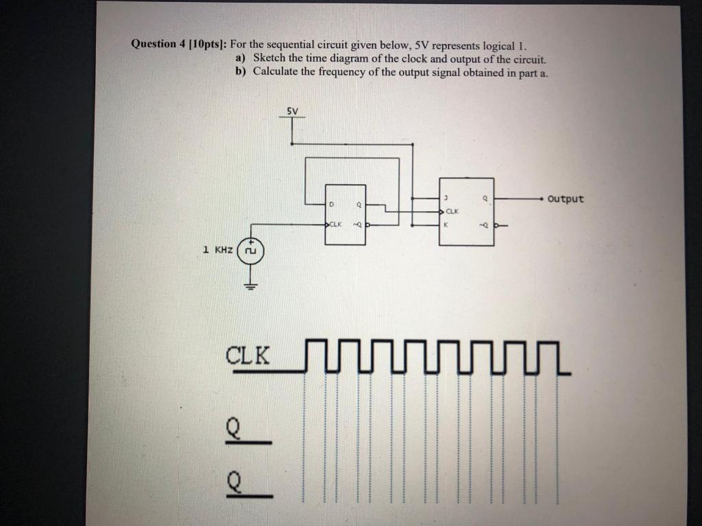Solved Question 4 [10pts]: For the sequential circuit given | Chegg.com