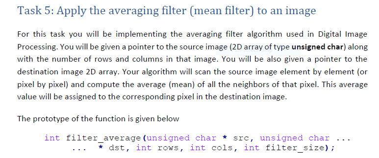 Solved Apply the Averaging Filter to an image For this | Chegg.com