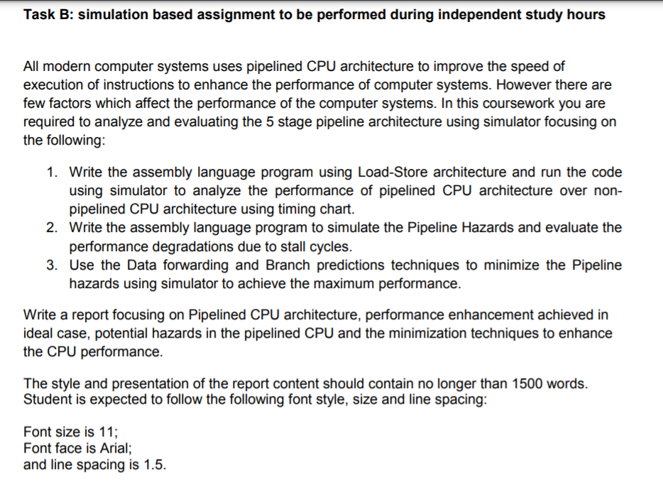 Task B: simulation based assignment to be performed | Chegg.com