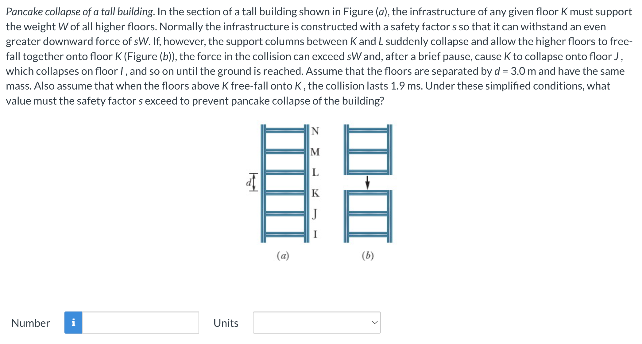 Solved Pancake collapse of a tall building. In the section | Chegg.com