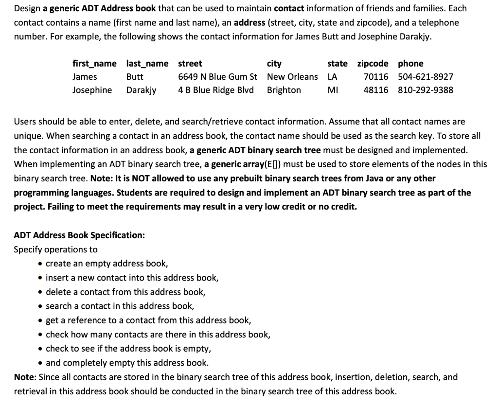 Design A Generic ADT Address Book That Can Be Used To Chegg design-a-generic-adt-address-book-that-can-be-used-to-chegg