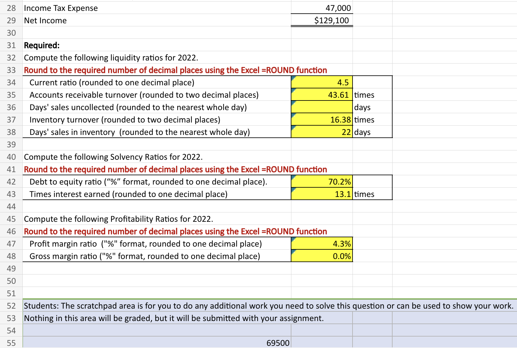 Solved Calculating Liquidity Solvency And Profitability Chegg Com