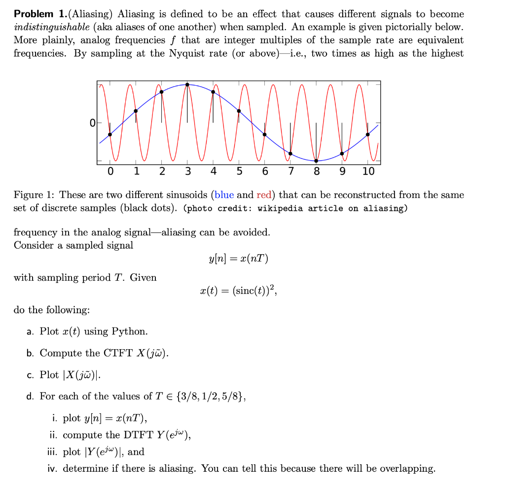 Problem 1. (Aliasing) Aliasing is defined to be an | Chegg.com