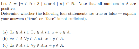 Solved Let A = {n ∈ N : 3 | n or 4 | n} ⊂ N. Note that all | Chegg.com