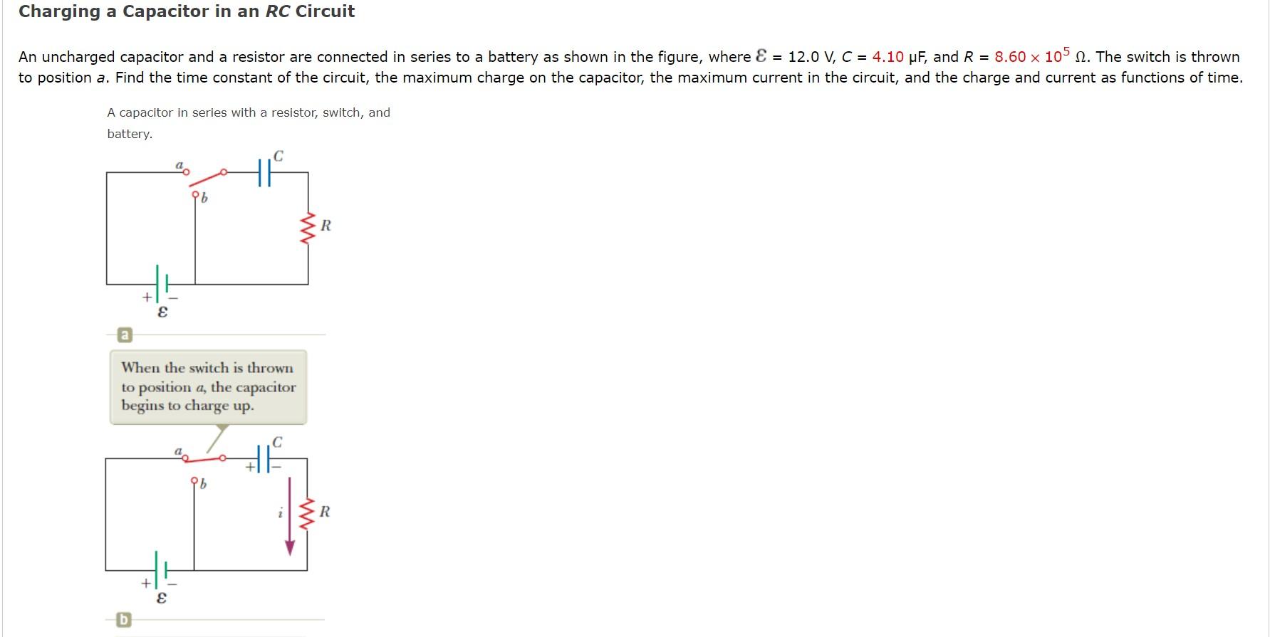 Solved An uncharged capacitor and a resistor are connected