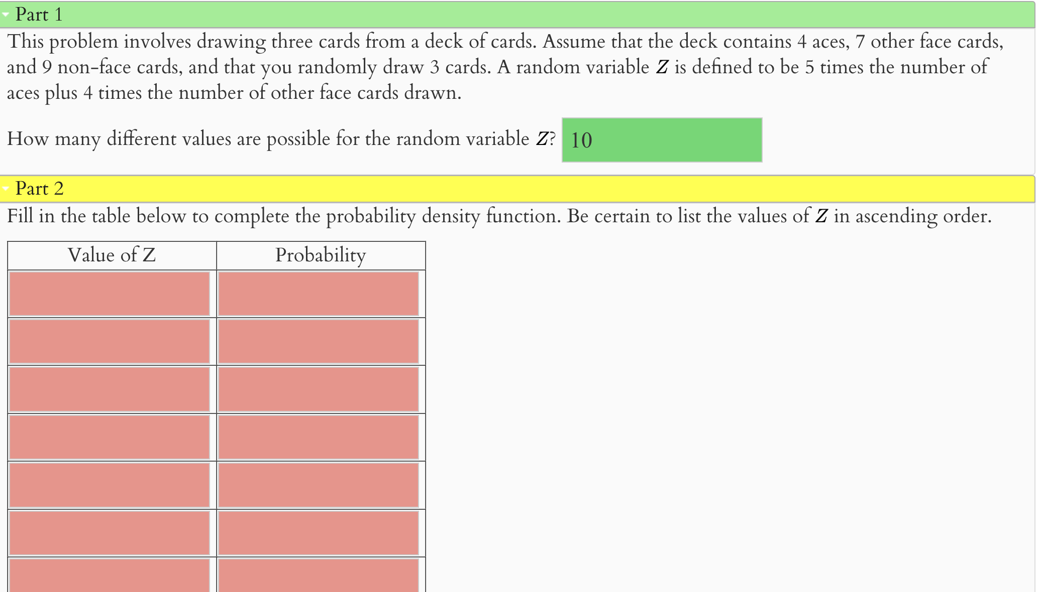 Solved This problem involves drawing three cards from a deck | Chegg.com