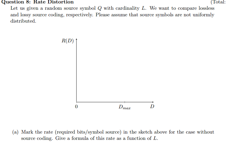 Question 8: Rate Distortion (Total: Let us given a | Chegg.com