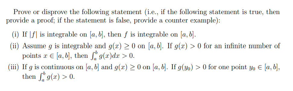 Solved Prove or disprove the following statement (i.e., if | Chegg.com