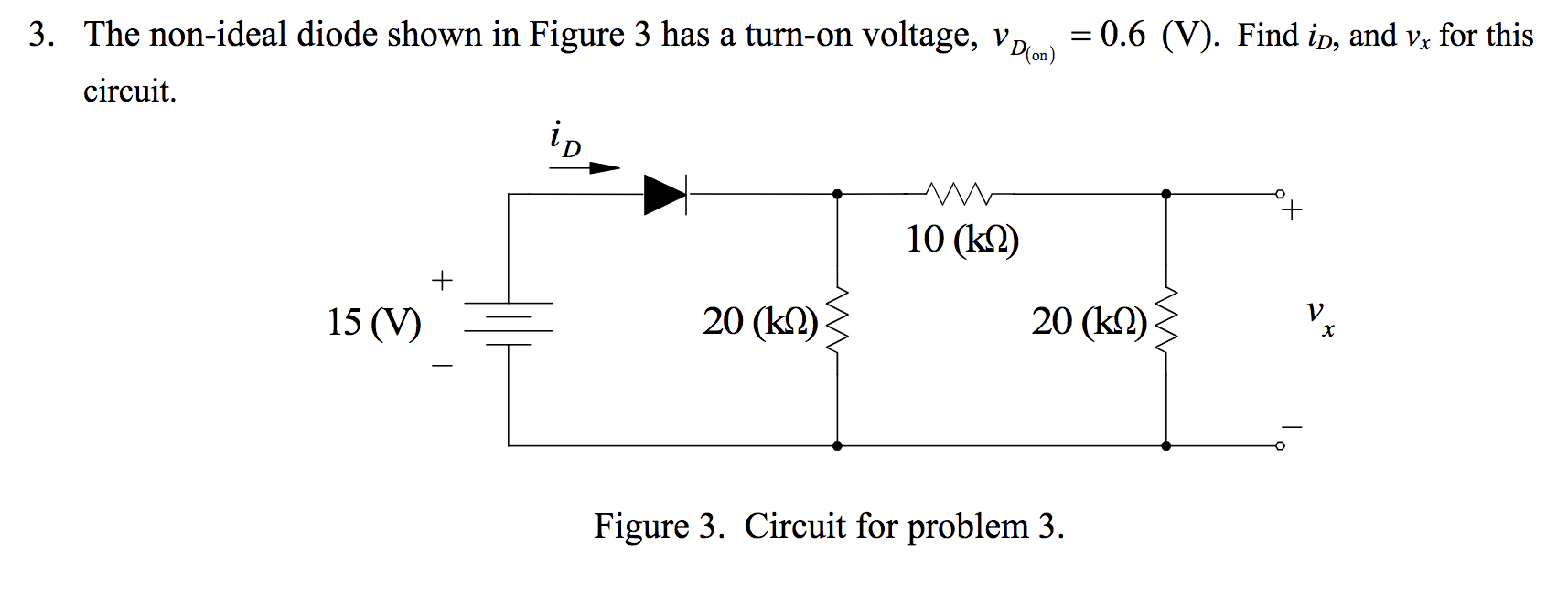 Solved 3. The nonideal diode shown in Figure 3 has a