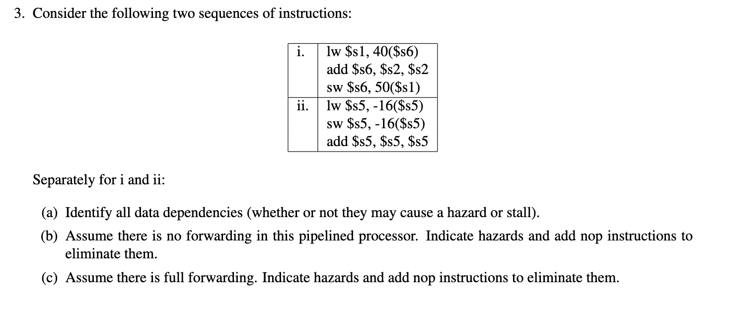 Solved 3. Consider the following two sequences of | Chegg.com