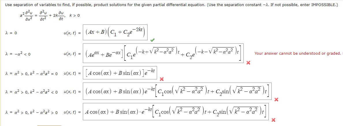 Solved Use separation of variables to find, if possible, | Chegg.com