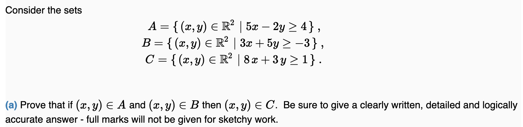 Solved Consider The Sets | Chegg.com