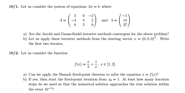 Solved Problem in NUMERICAL ANALYSIS. Solve Problem 10 | Chegg.com