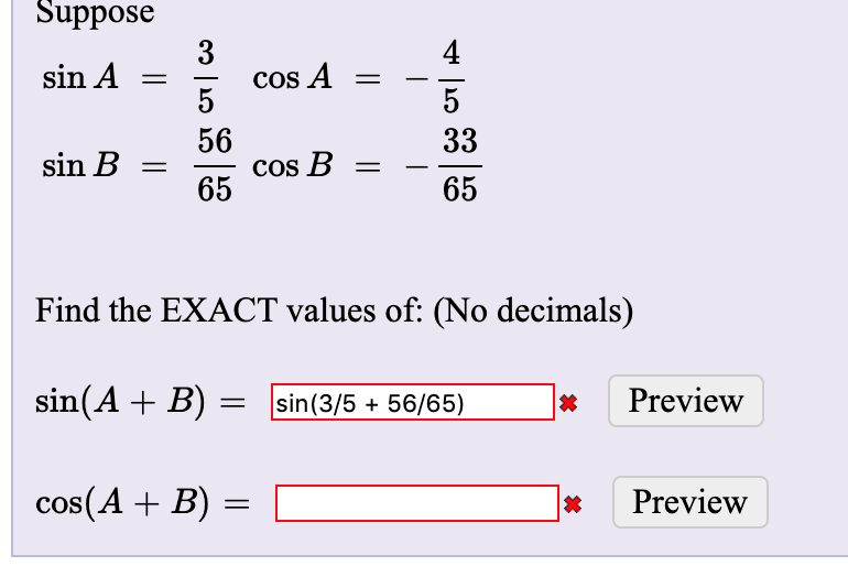 Cos a b