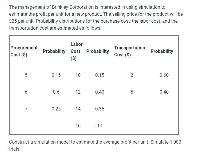 Solved The Management Of Brinkley Corporation Is Interested | Chegg.com