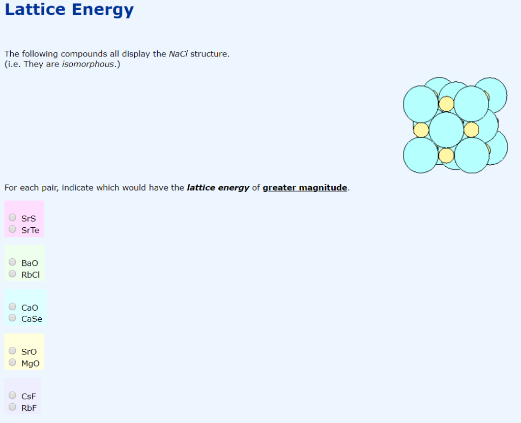 lattice energy equation for nacl